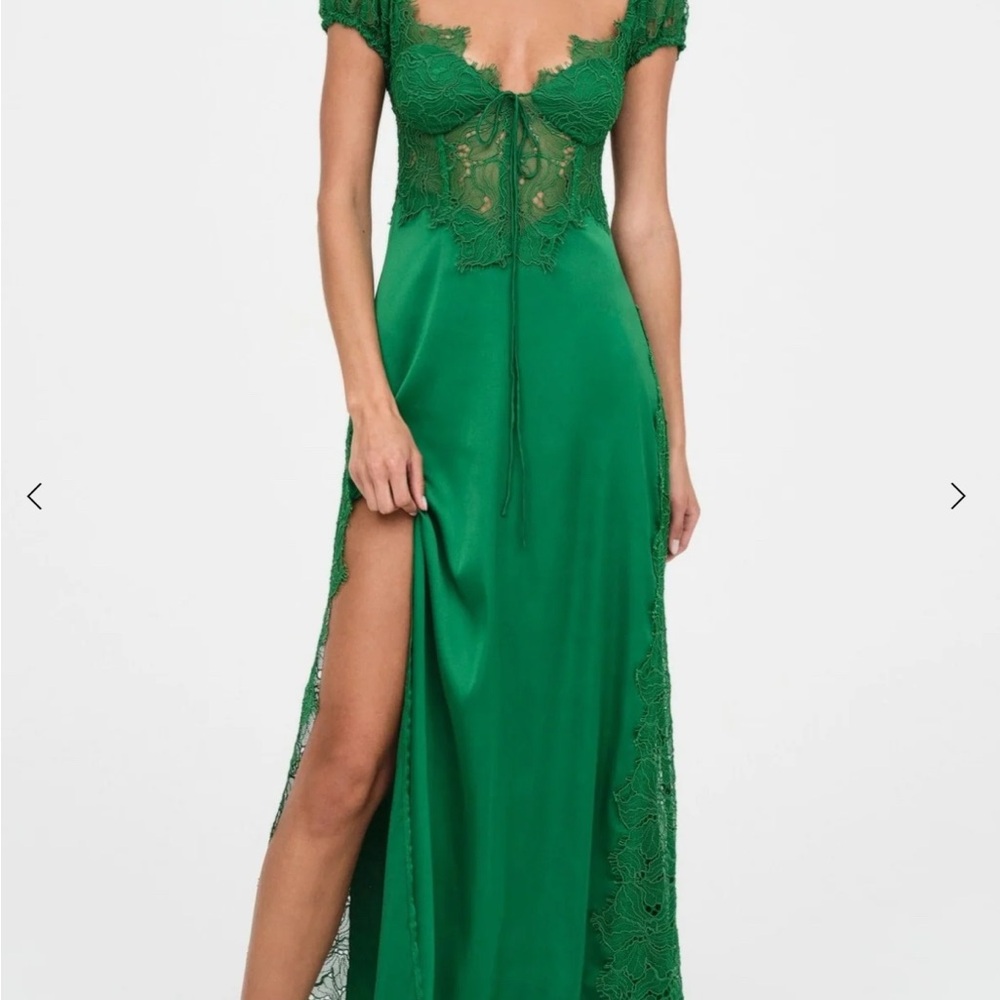 For Love and Lemons Casey Maxi Dress - Green